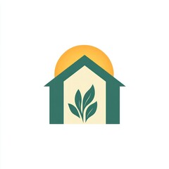 Eco-Friendly Home Logo with Sunrise
