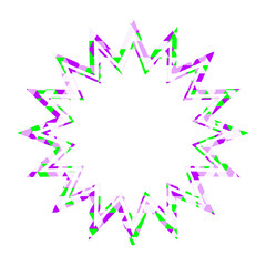 ステンドグラス風吹き出し　三角形模様　ギザギザした形