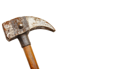 Rusty Claw Hammer. Symbol Of Construction And Diy Projects Isolated On Transparent Background