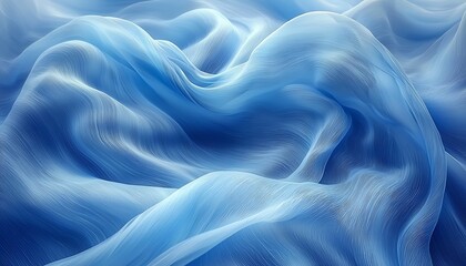 Obraz premium Draped light blue fabric, soft waves