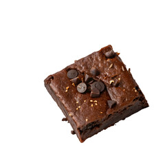 Vegan brownie isolated on transparent background
