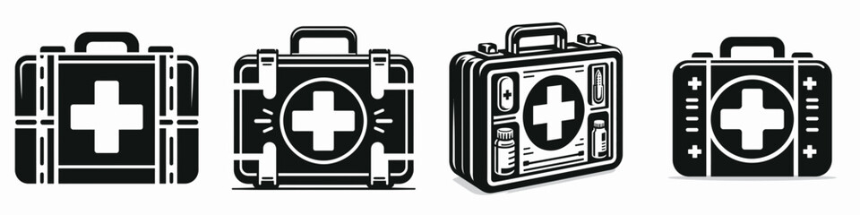 Obraz premium The First aid kit. Hospital Healthcare Clinic Treatment Symbol. Basic medical supplies a crucial resource for immediate and.