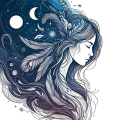 Mystical Female Celestial Art