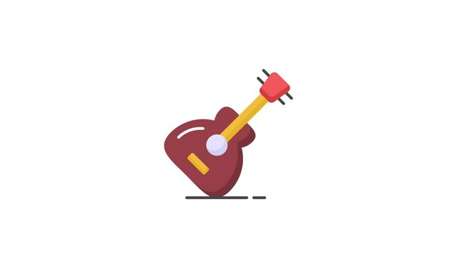 A string musical instrument video design, premium animated icon of guitar in modern style