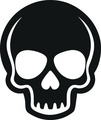 Simple Black and White Skull Icon Graphic Design