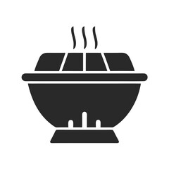 Obraz premium Hot pot icon vector silhouette illustration isolated on white background