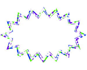 ステンドグラス風吹き出し　三角形模様　細長いギザギザした形