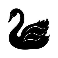 black swan silhouette elegant profile graceful