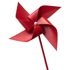 Red pinwheel isolated on transparent background