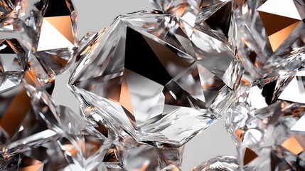 Abstract Crystalline Structure: Sparkling Diamond Facets