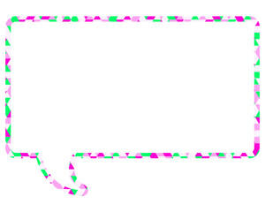 ステンドグラス風吹き出し　三角形模様　四角形