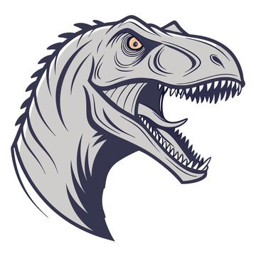Roar of a prehistoric predator.  Angry dinosaur head