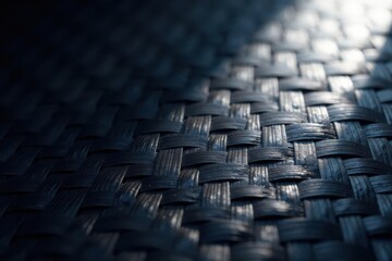 Obraz premium Dark carbon fiber weave, subtle lighting, abstract shadows , abstract, texture