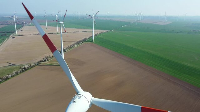 Windmills in a rural area
