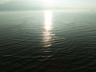 Obraz premium Aerial view beautiful sea surface nature background,Amazing waves texture ocean sea background