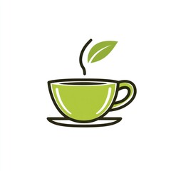 Simple illustration of a cup of green tea