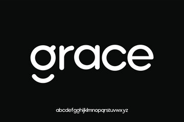 Display alphabet rounded font vector design suitable for headline, poster, logo, and magazines
