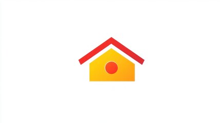 Simple house icon, digital illustration, white background, home concept, website use