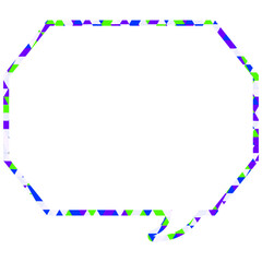 Naklejka premium ステンドグラス風吹き出し 三角形模様 角のある八角形
