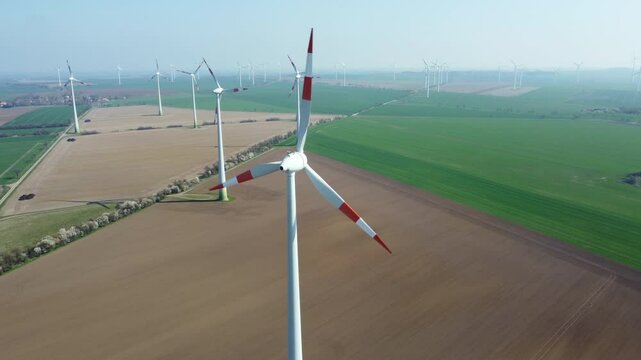 Windmills in a rural area