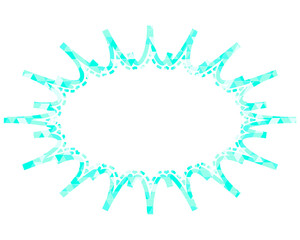 ステンドグラス風吹き出し　三角形模様　細長いギザギザした形