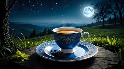 cup of tea on the table 