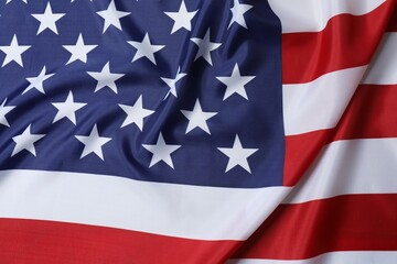 Beautiful waving star and striped American flag