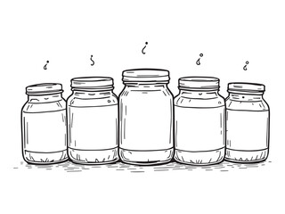 Hoisin sauce vector drawing simple line art