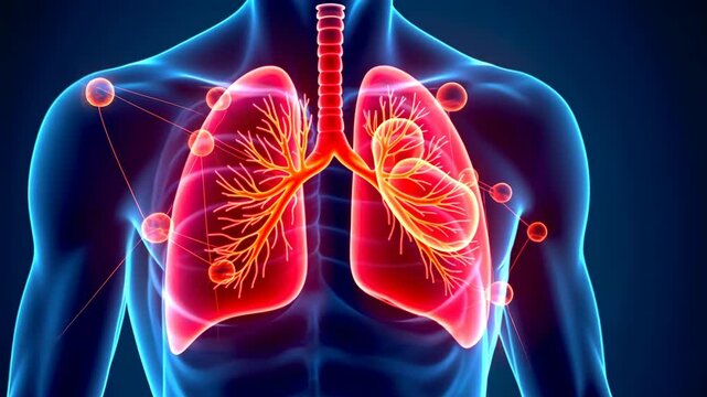 Chest pain, heart disorder, lung anatomy. Health diagnosis. Arteries dilate during intense exercise. Blood clots hinder proper circulation. Heartbeat increases with physical stress.