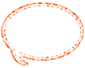 ステンドグラス風吹き出し　三角形模様　丸形