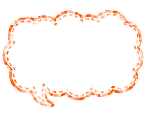 ステンドグラス風吹き出し　三角形模様　細長い雲形