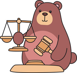 Illustration of cute bear icon.
Funny bear in daily activities elements.
