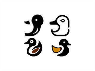 Simple, stylized logo of three ducks logo in various colors.