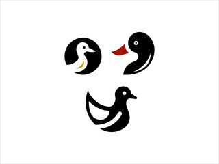 Simple, stylized logo of three ducks logo in various colors.