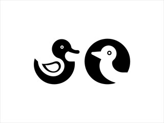 Fototapeta premium Simple, stylized logo of three ducks logo in various colors.