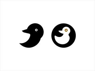 Simple, stylized logo of three ducks logo in various colors.