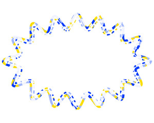Fototapeta premium ステンドグラス風吹き出し 三角形模様 細長い丸みのあるギザギザした形