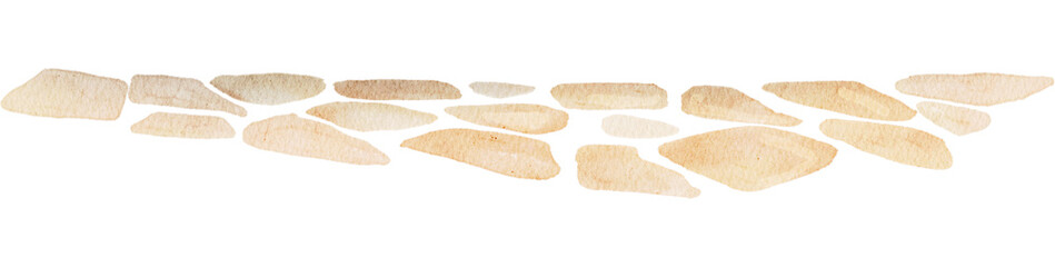 Stone path watercolor illustration	
