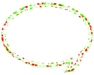 ステンドグラス風吹き出し　三角形模様　丸形