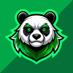 Fototapeta premium Green Eyes Panda Mascot Logo Design