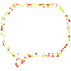 Fototapeta premium ステンドグラス風吹き出し 三角形模様 角のある八角形