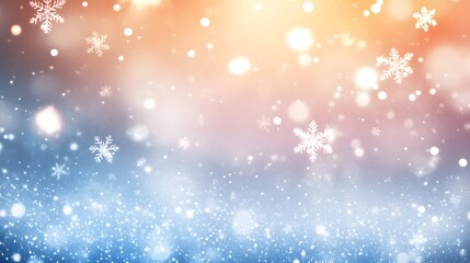 Fototapeta premium Magical Winter Snowflakes Background Pastel Colors