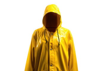 Yellow Rain Jacket On Transparent Background