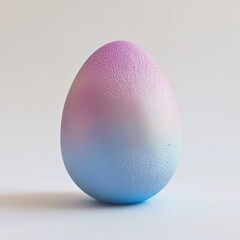 Minimalist Easter egg with soft gradients and subtle detailing on a white background