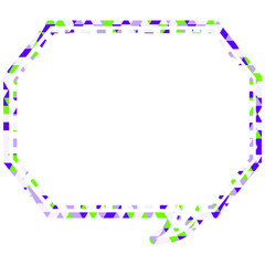 ステンドグラス風吹き出し　三角形模様　角のある八角形