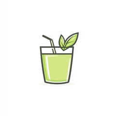 Fresh green smoothie in glass, healthy drink, vibrant color