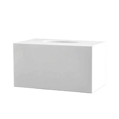 Fototapeta premium Empty white plastic tissue box isolated on transparent background