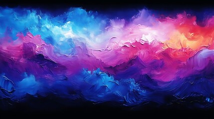 Abstract colorful painting with dynamic brushstrokes