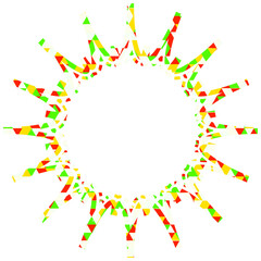 ステンドグラス風吹き出し　三角形模様　ギザギザした形