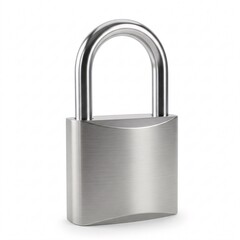Silver padlock isolated on a white background